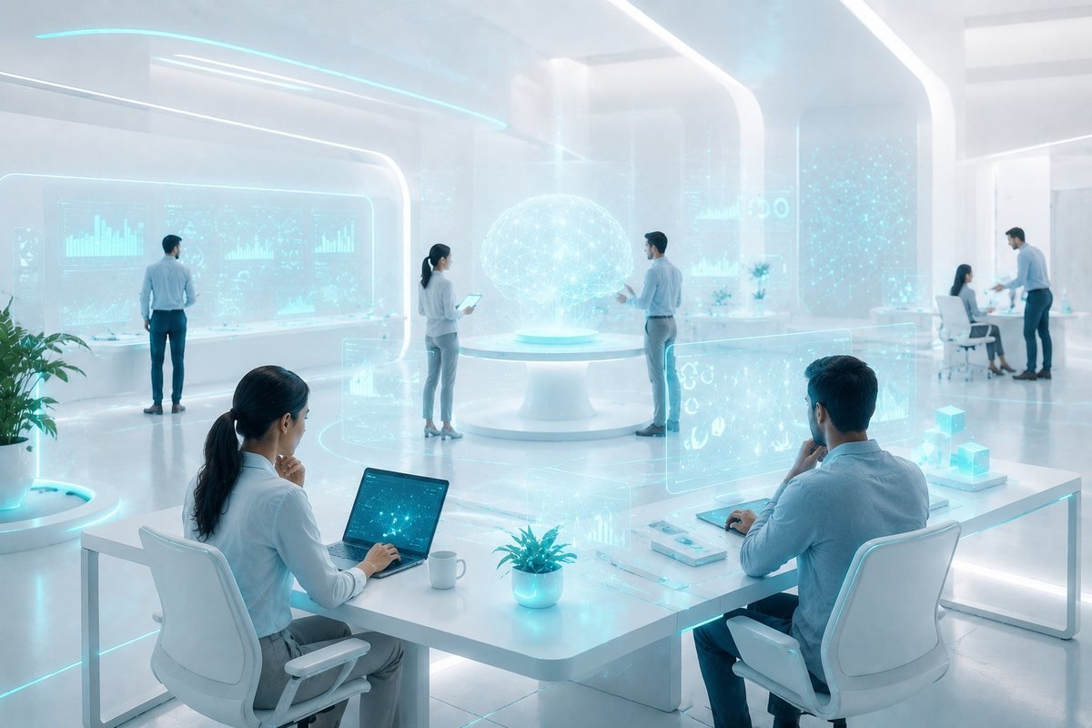 Webcart AI and machine learning engineering team working on enterprise AI solutions