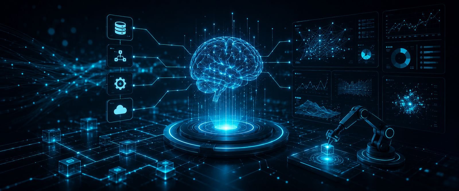 AI and machine learning technology solutions - neural network visualization